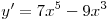 y' = 7x^5 - 9x^3