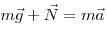  m \vec g + \vec N = m \vec a 