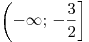 \left( { - \infty ;\, - \frac{3}{2}} \right]