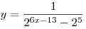 y = \frac{1}{2^{6x-13} - 2^5}