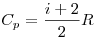 C_p  = \frac{{i + 2}}{2}R