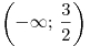 \left( { - \infty ;\,\frac{3}{2}} \right)