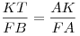 \frac{{KT}}{{FB}} = \frac{{AK}}{{FA}}