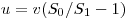 u = v (S_0 / S_1 - 1)