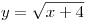 y = \sqrt {x + 4}
