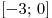[- 3;\,0]