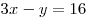 3x - y = 16
