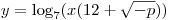 y = \log _7 (x(12 +
\sqrt { - p} ))