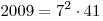 2009 = 7^2  \cdot 41