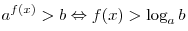 a^{f(x)} > b \Leftrightarrow f(x) > \log _a b