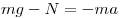  mg - N = -ma 