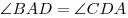 \angle BAD = \angle CDA