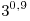 3^{0,9}