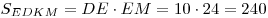S_{EDKM}  = DE \cdot EM = 10 \cdot 24 = 240