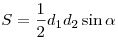S = \frac{1}{2}d_1 d_2 \sin \alpha 