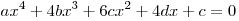 ax^4 + 4bx^3 + 6cx^2 + 4dx + c = 0
