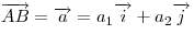 \overrightarrow {AB}  = \overrightarrow a = a_1 \overrightarrow i + a_2 \overrightarrow j