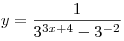y =
\frac{1}{{3^{3x + 4}  - 3^{ - 2} }}