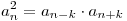 a_n^2 = a_{n - k} \cdot a_{n + k}
