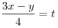 \frac{3x - y}{4} = t