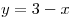 y = 3 - x