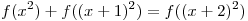 f(x^2 ) + f((x + 1)^2 ) = f((x + 2)^2 )