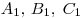 A_{1}, \,B_{1}, \;C_1