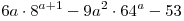 6a \cdot 8^{a + 1} - 9a^2 \cdot 64^a - 53