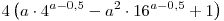 4\left( {a \cdot 4^{a - 0,5} - a^2  \cdot 16^{a - 0,5} + 1} \right)
