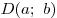 D(a;\,\,b)