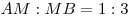 AM:MB = 1:3