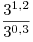 \frac{{3^{1,2} }}{{3^{0,3}}}