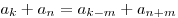 a_k + a_n = a_{k - m} + a_{n + m}