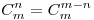 C_m^n  = C_m^{m - n} 