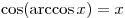 \cos (\arccos x) = x