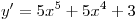 y' = 5x^5 + 5x^4 + 3