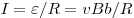 I = \varepsilon /R = vBb/R