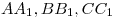 AA_{\rm{1}} ,{\rm{ }}BB_{\rm{1}} ,{\rm{ }}CC_{\rm{1}} 