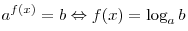 a^{f(x)} = b \Leftrightarrow f(x) = \log _a b