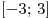 [- 3;\,3]