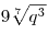 9\sqrt[7]{{q^3}}