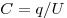 C = q/U