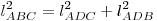 l_{ABC}^2  = l_{ADC}^2  + l_{ADB}^2 