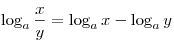 \log _a \frac{x}{y} = \log _a x - \log _a y