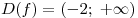 D(f) = ( - 2;\; + \infty )