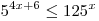 5^{4x + 6} \le 125^x