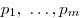 p_1 ,\,\, \ldots ,p_m 