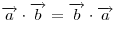 \overrightarrow a \cdot \overrightarrow b = \overrightarrow b \cdot \overrightarrow a