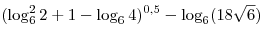 (\log _6^2 2 + 1 - \log _6 4)^{0,5} - \log _6 (18\sqrt 6 )