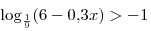 \log _{\frac{1}{9}} (6 - 0,\!3x) >  -
1
